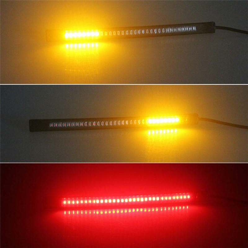 led motorcycle atv tail brake stop turn signal strip light waterproof lam.l8