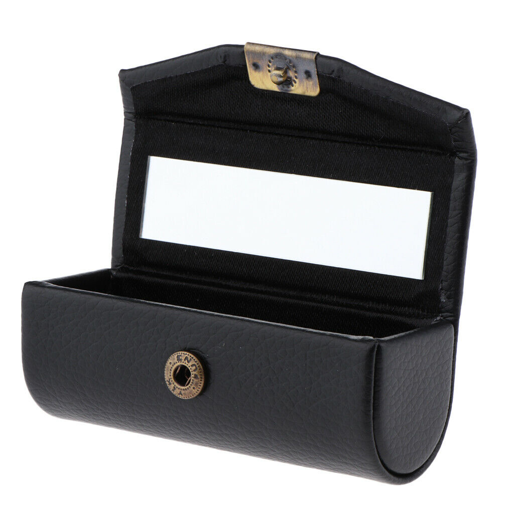 2 X Premium Leather Lipstick Case Organizer Box with Mirror for Bag