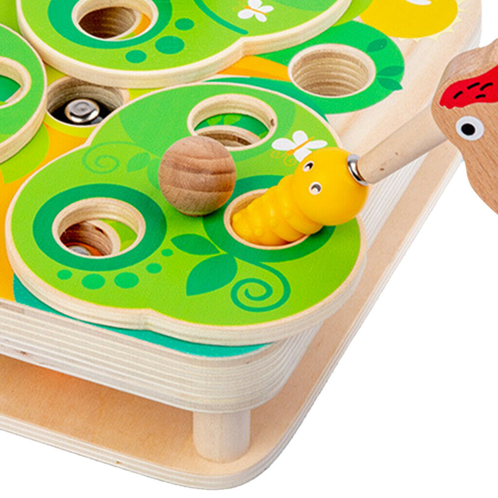 Bird catching worms games Magnetic play set for learning fine motor skills