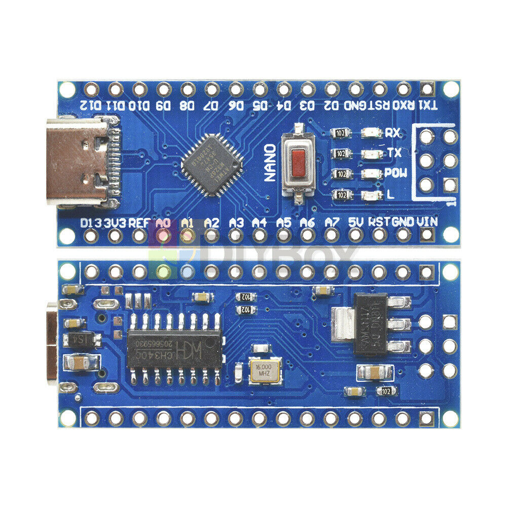 5PCS Nano V3.0 ATmega328 5V 16M CH340G Driver Type-C USB Micro-Controller Board