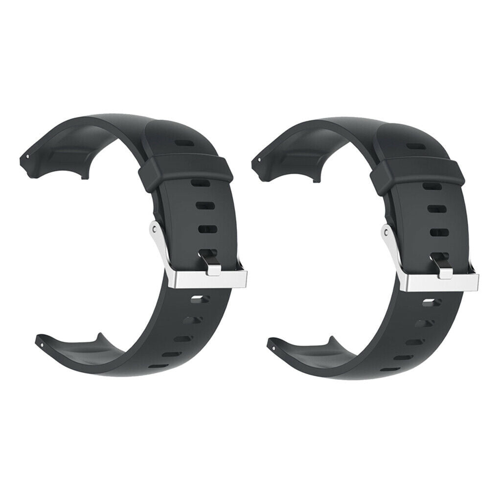 2x Sports Watch Band Wrist Strap Belt and Buckle For Garmin Approach S3 Black