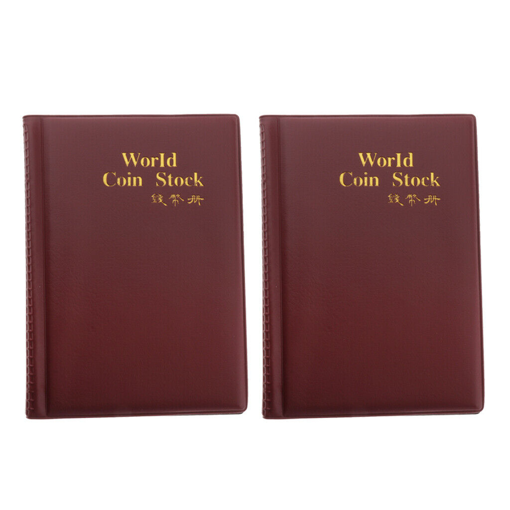 2pcs 120 Grids Coin Storage Album Commemorative Coin Currency Collector Book