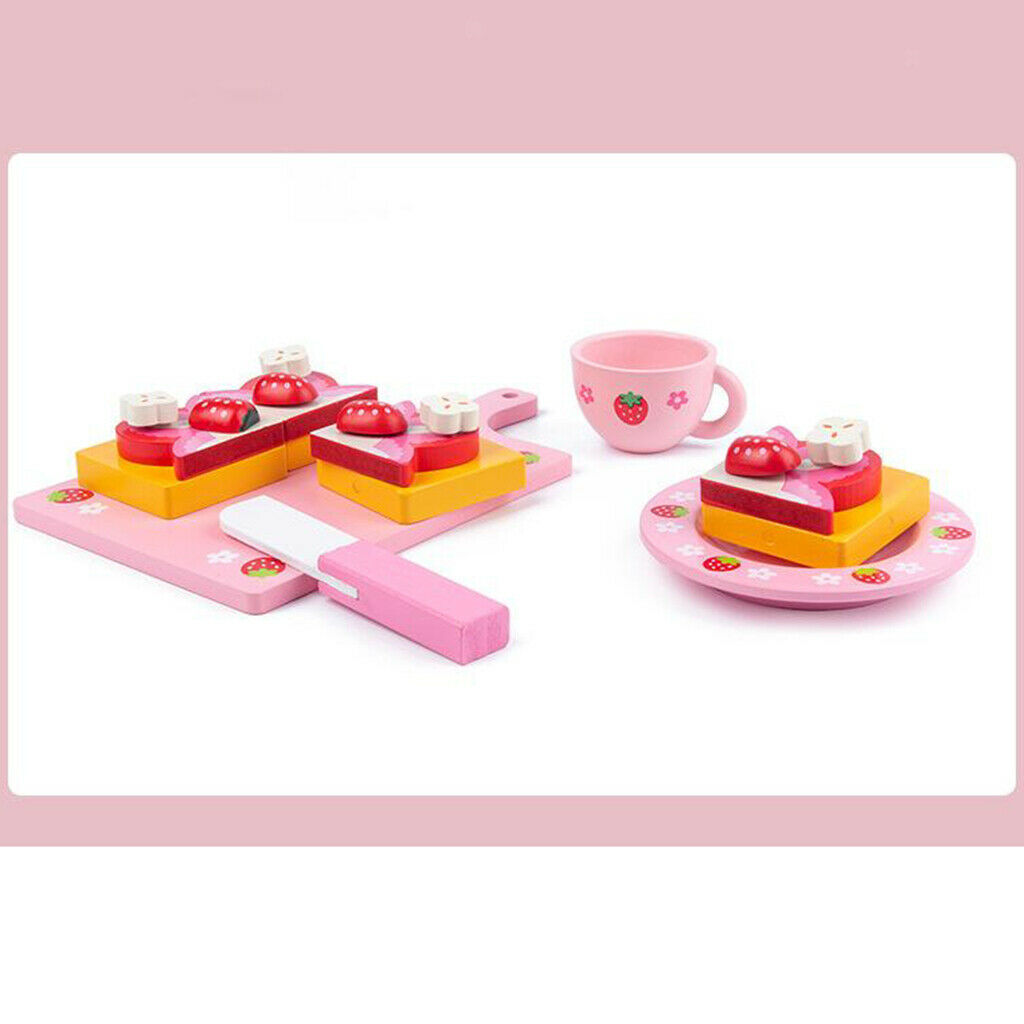 Educational Wooden Toys Food Set Playset Children Cooking Role Play