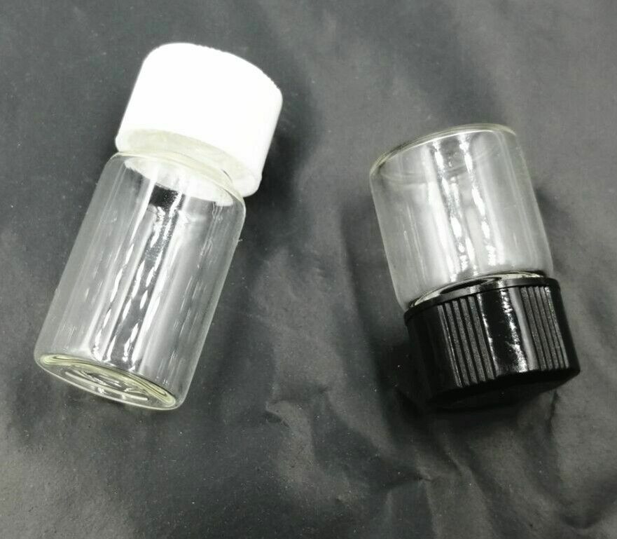 New 20pcs Small Bottle 2ml Clear Glass Bottles Vials with Plastic Lid 16*31mm