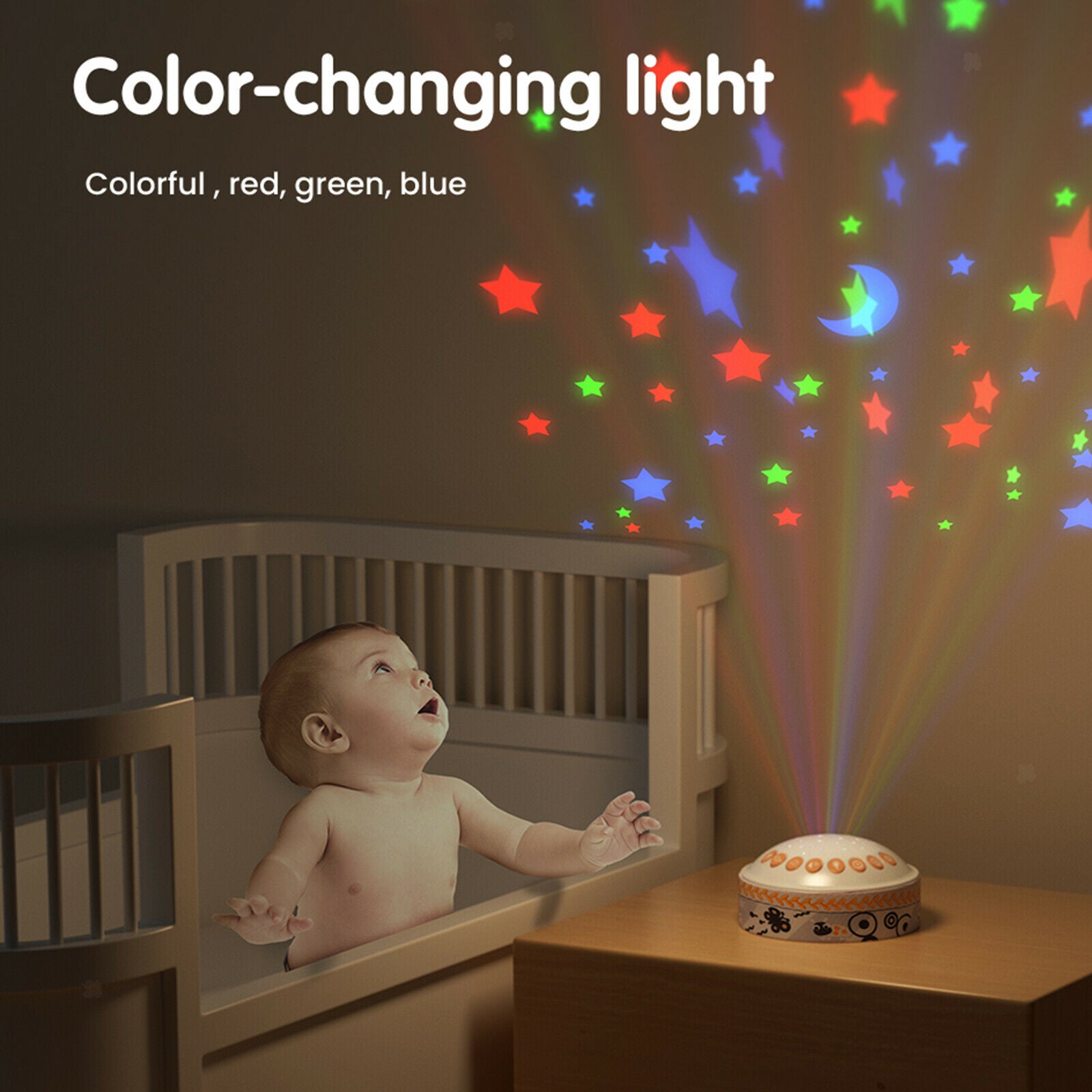 LED Starry Projector Wedding Dance Music Star Sky Night Light Baby Room Lamp