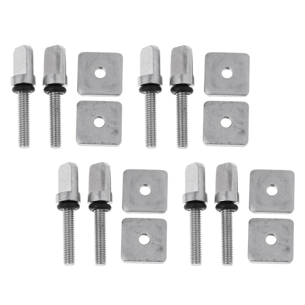 8x Premium Fin Bolt High Strength Longboard Thumb Screw & Plate Accessories