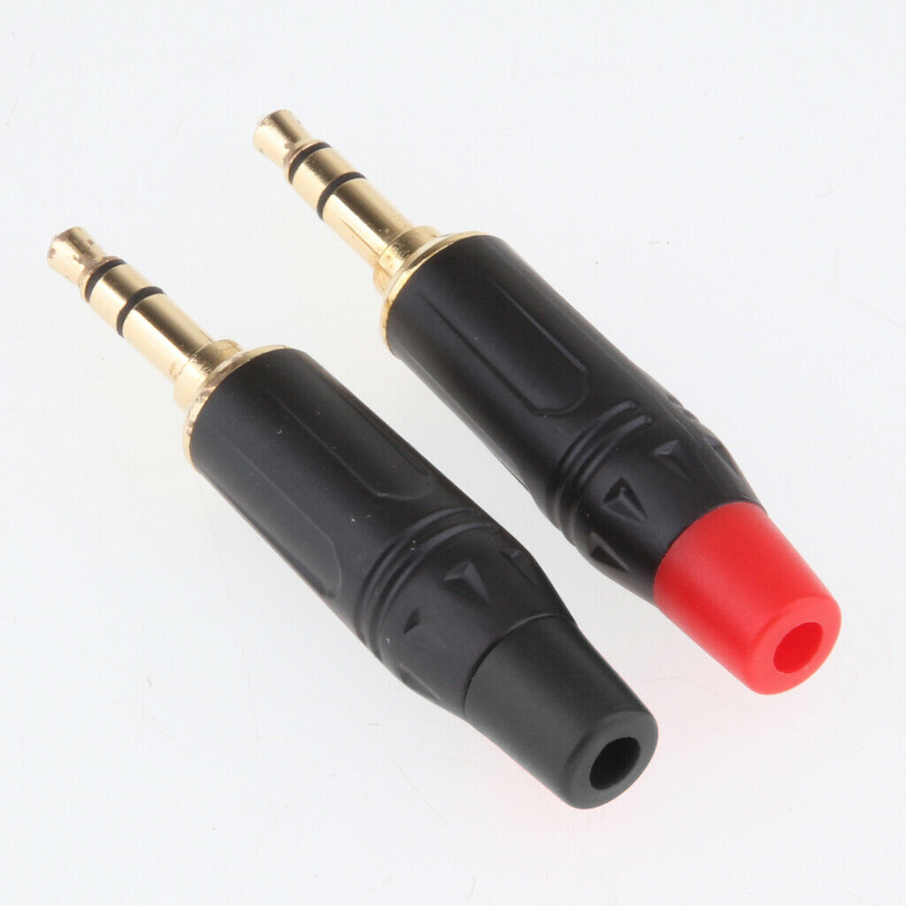 4Pcs 3.5mm 3Pole Male Headphone Stereo Jack Plug Metal Audio Soldering Connector