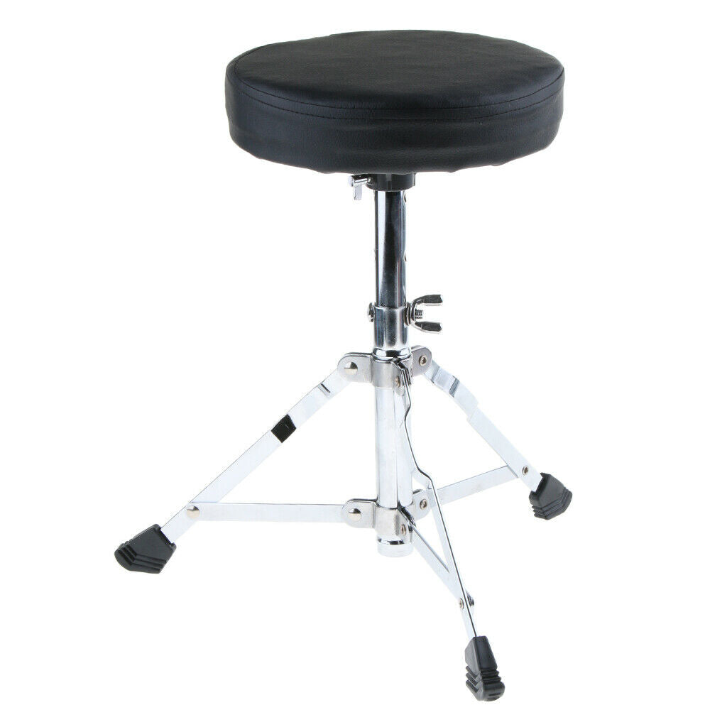 Metal Tripod Children Drum Stool Stand Throne Chair Rubber Feet Black