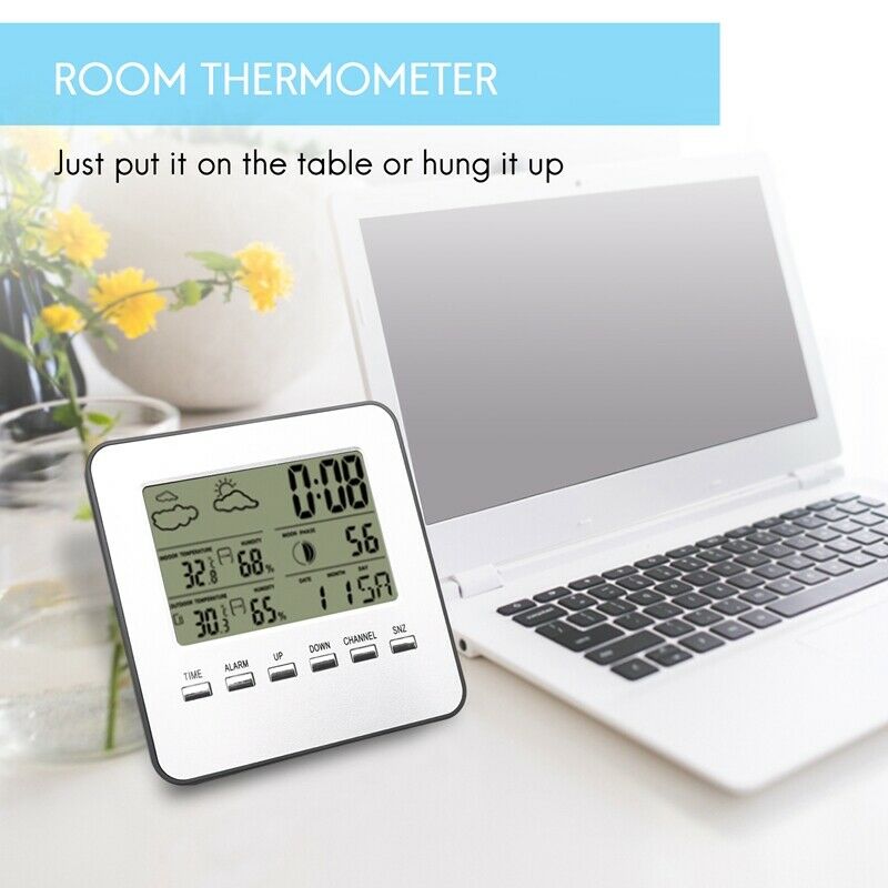 Upgraded Weather Station, Wireless Digital Indoor Outdoor Thermometer HygrometP1