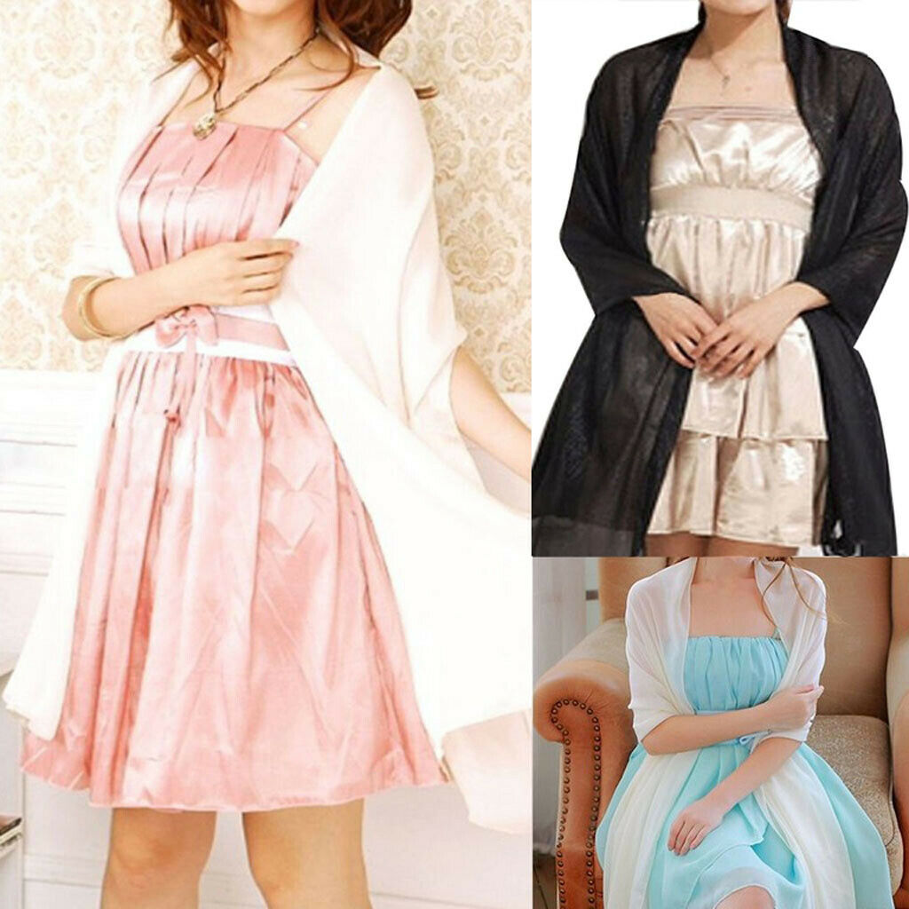 2x 2016 Women Lady Chiffon Solid Long Neck Scarf Shawl Scarves Stole Wraps Hot