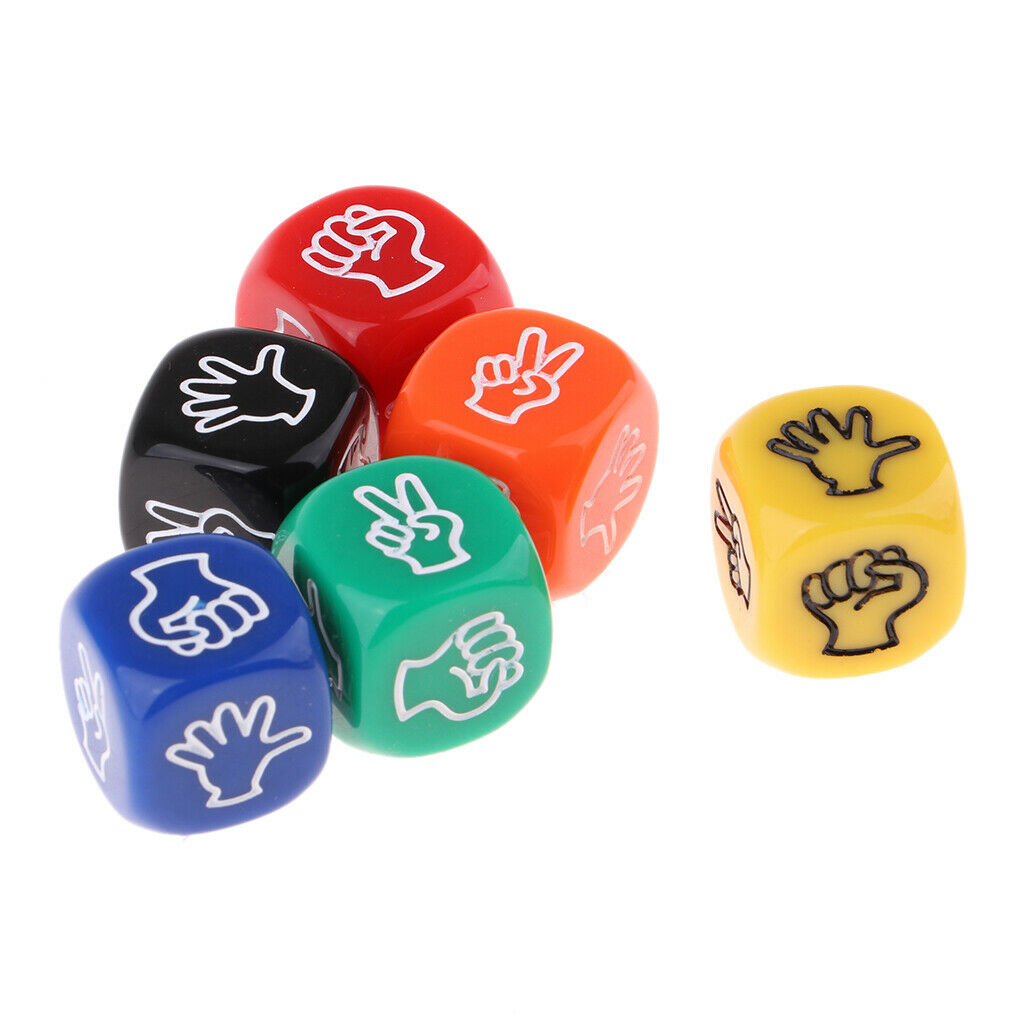 60x Six Sided Rock Paper Scissors Dice Board Game for Party Games