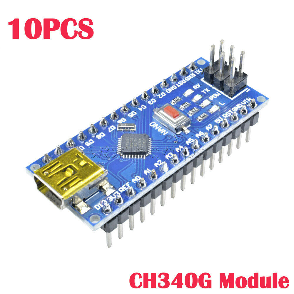 10PCS ATmega328P 5V 16M USB Nano V3.0 CH340G Micro-Controller Board for Arduino