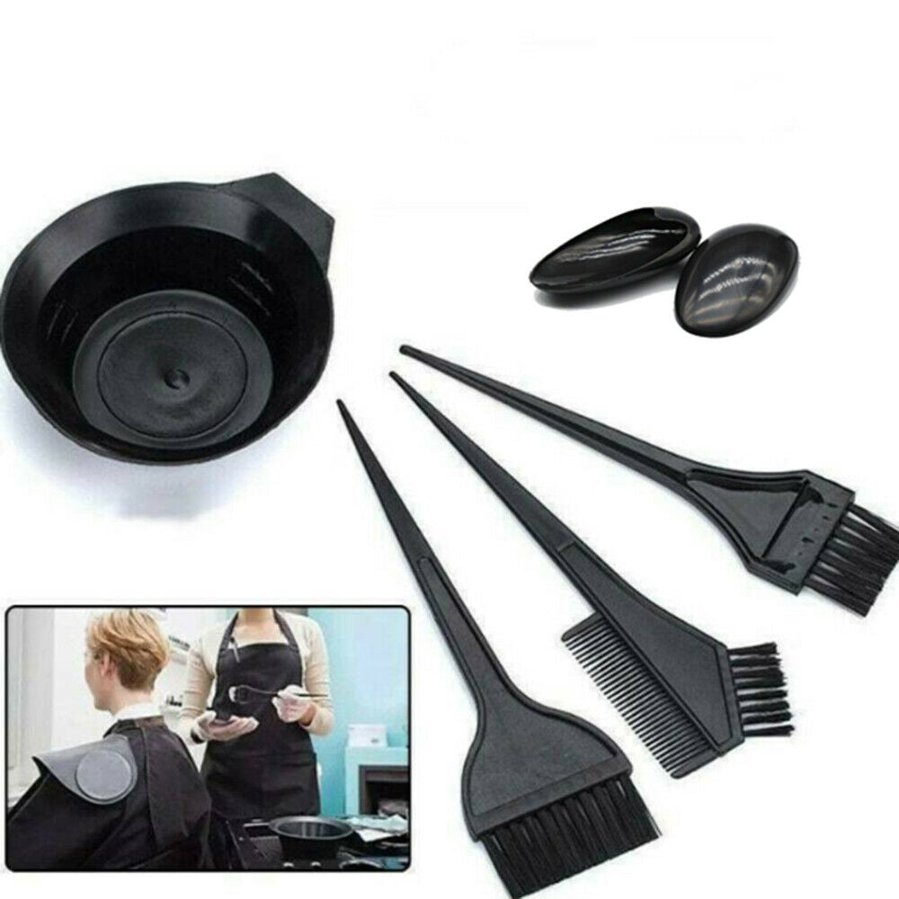 5Pcs/set Plastic Hair Dye Mixing Bowl Brushes Earshield Hair Coloring Tint Tools