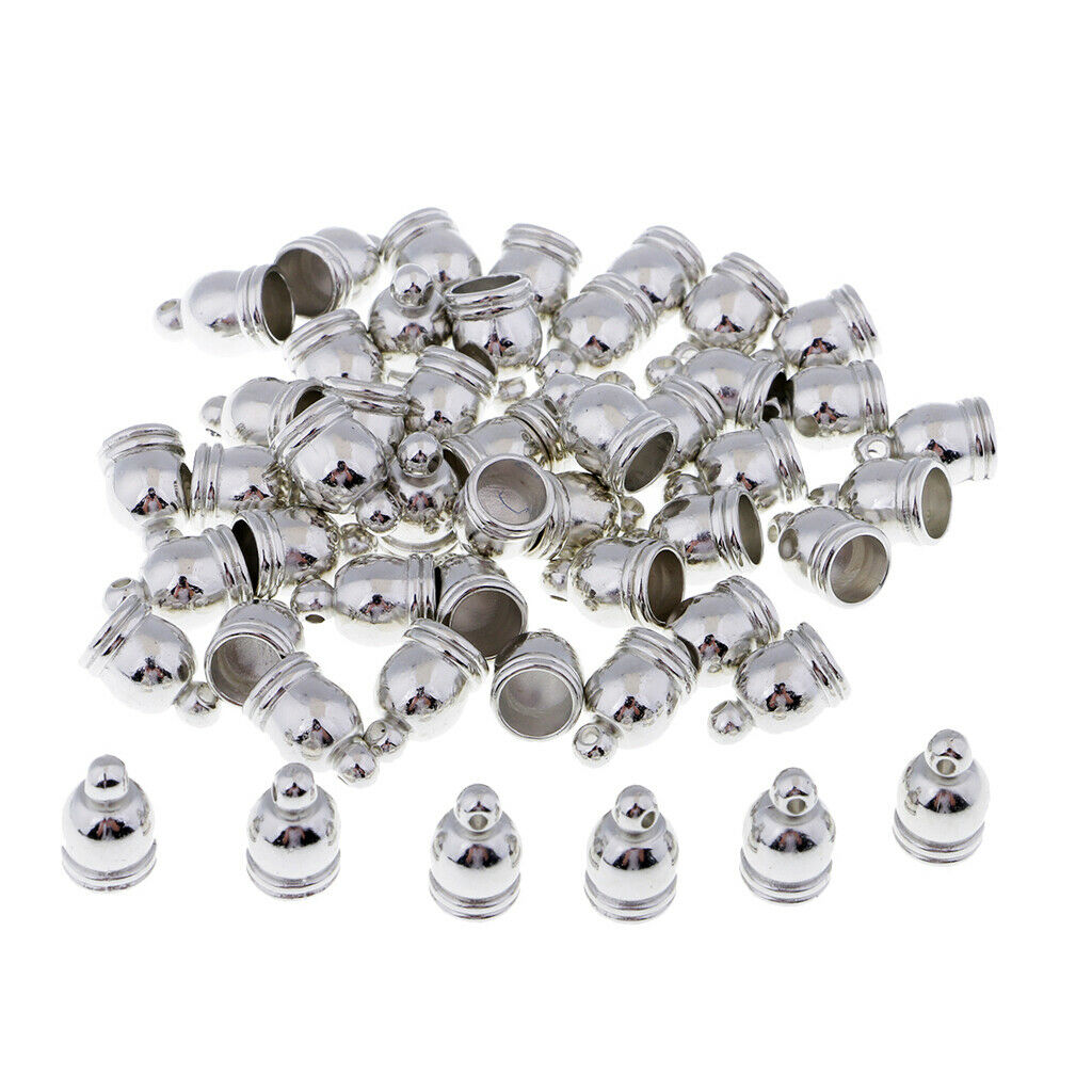 Prettyia 50pcs End   Bead Stopper Fit 6mm Leather Cord Jewelry Findings