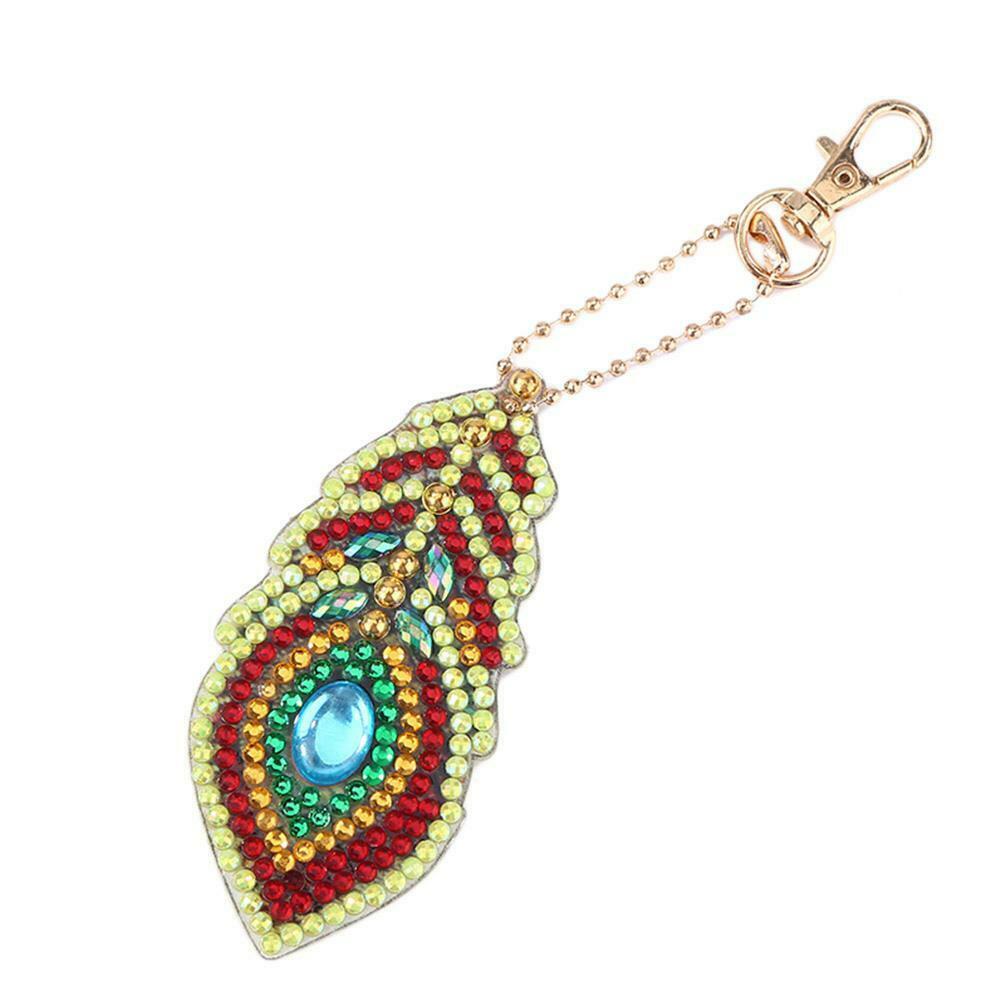 3pcs DIY Full Drill Special Shaped Diamond Painting Bag Keychains Pendant @