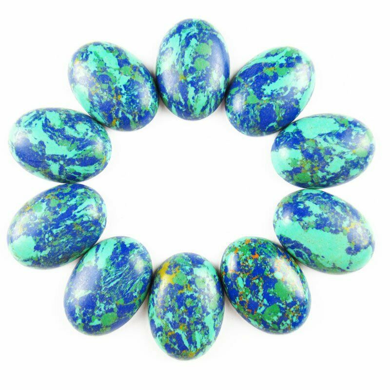 8pcs 25x18x6mm Azurite Malachite 27g Oval Cab Cabochon （send randomly）A-264JM
