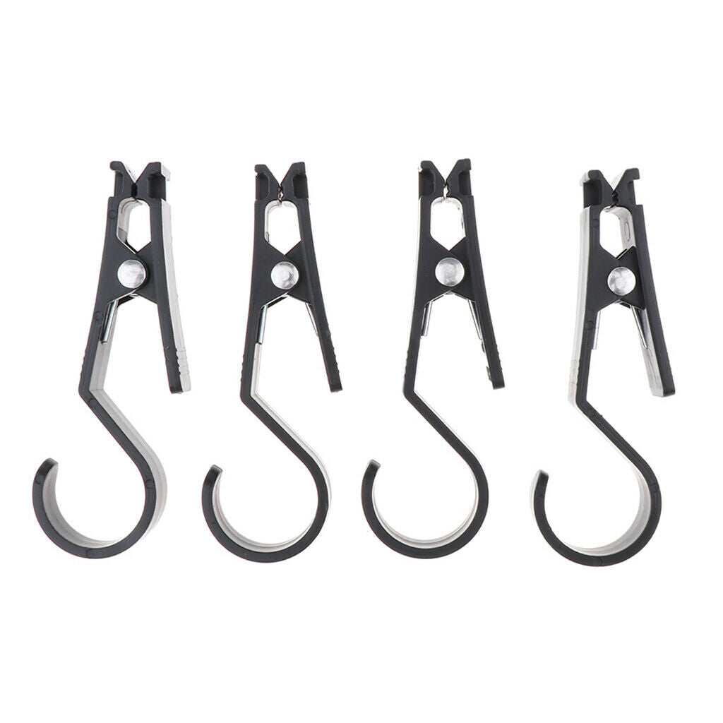 4 Pieces Outdoor Camping Awning Tent Clips Clasp Towels & Cups Hanging Hooks