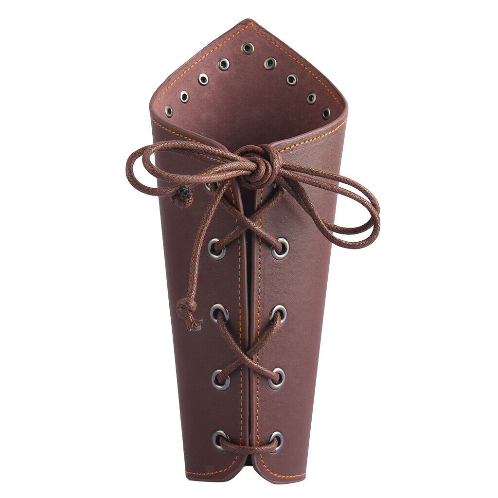 2 Pieces Leather Gauntlet Medieval Leather Bracers Rivet Arm Armor Cuff