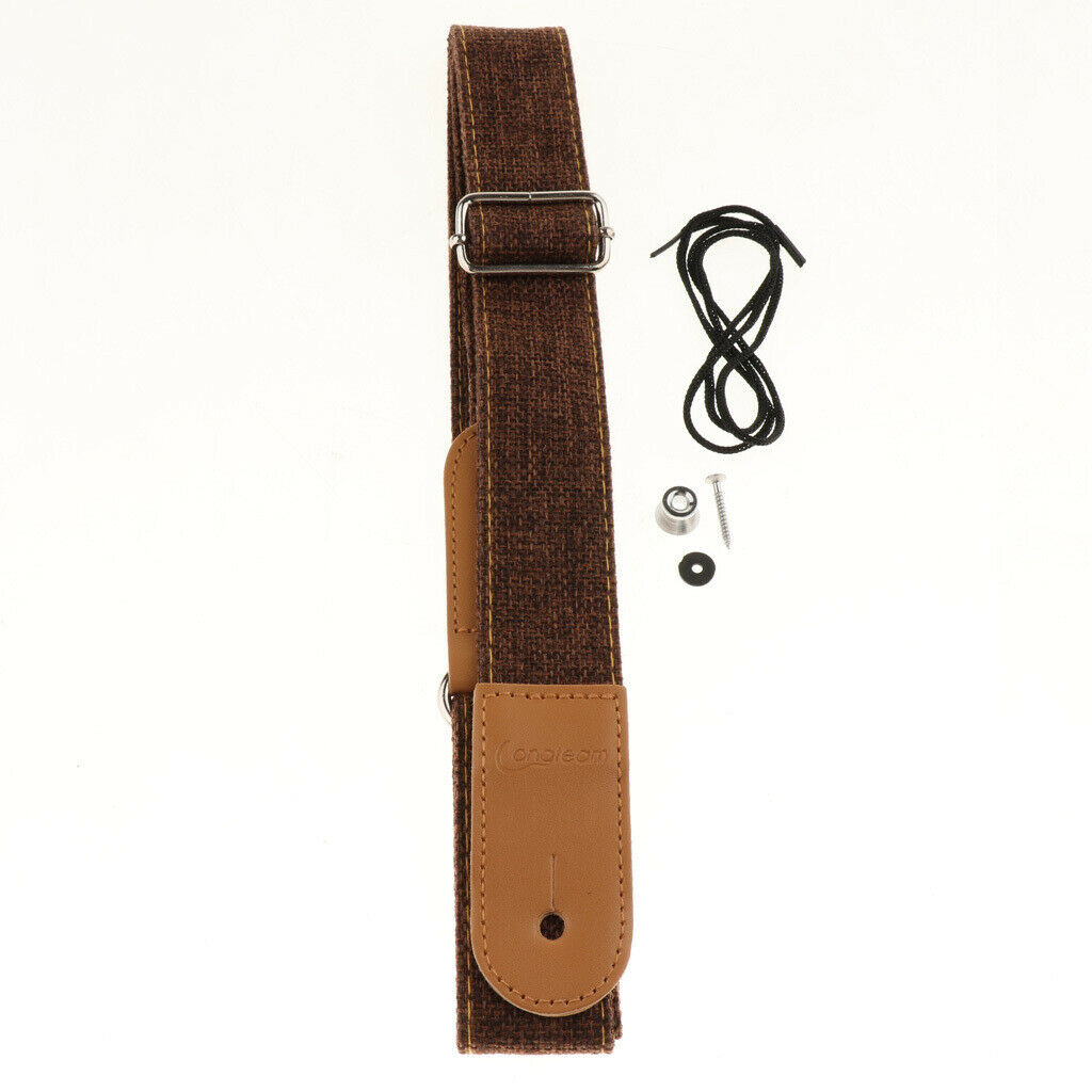 Ukulele Strap Belt with PU Leather Ends for Ukuele 4 String Guitar Coffee