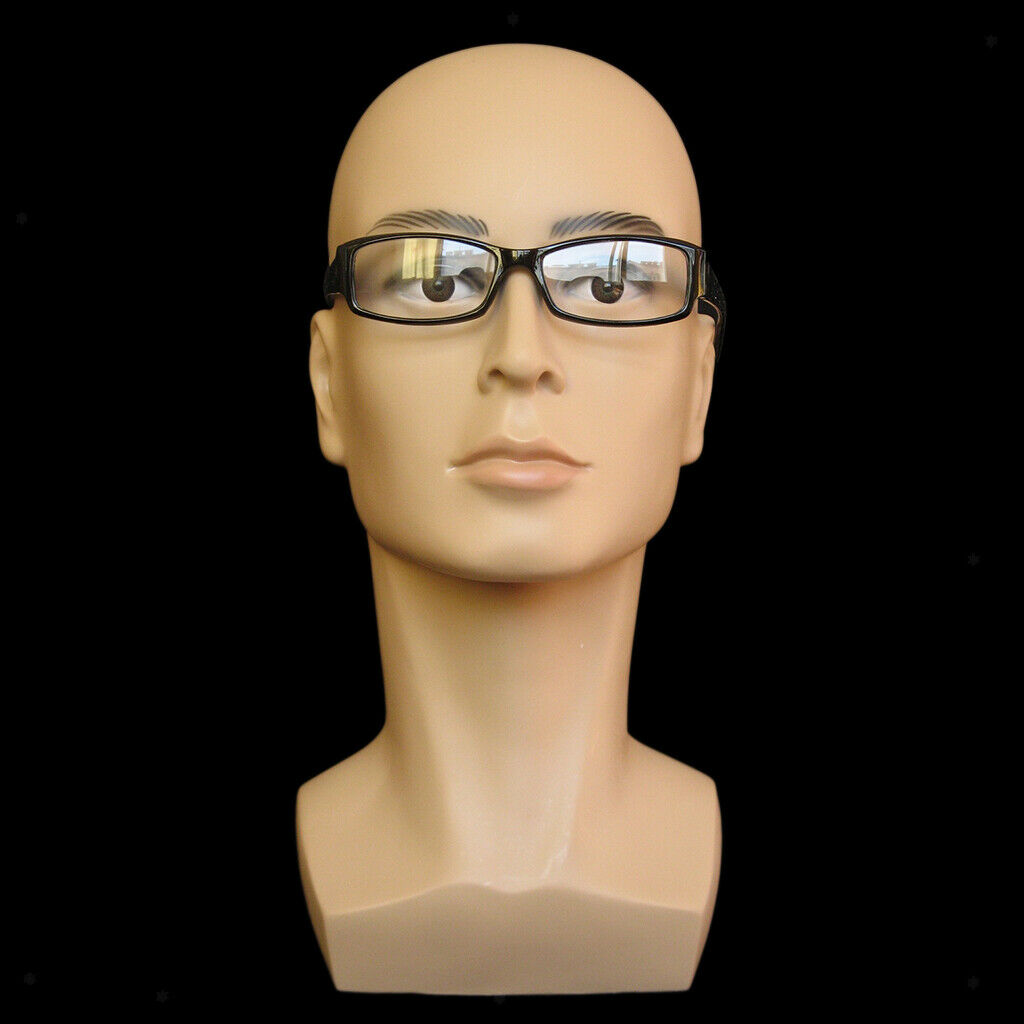Bald Man Head for Wig, Hats, Glasses, Jewelry Display