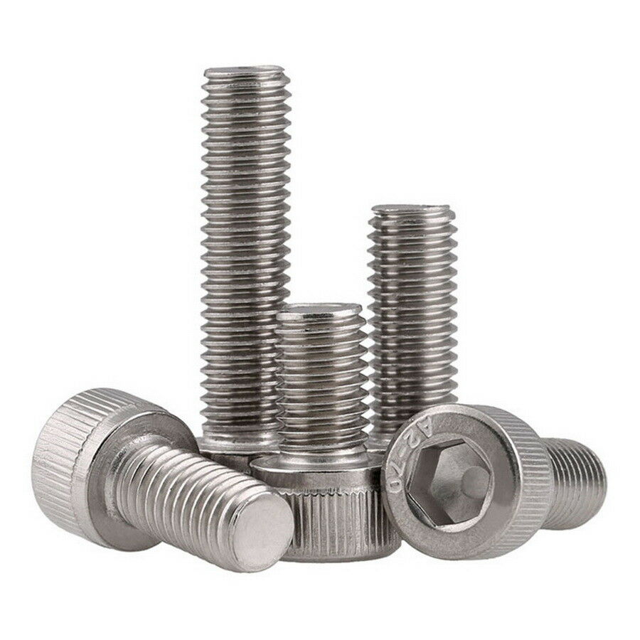 40Pc 4#-40 UNC Allen Bolt Socket Cap Screws Hex Head Kit 304 Stainless L3/16"~1"