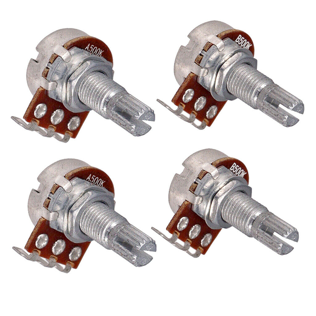4pcs 500K-Ohm Long-Shaft Guitar Volume Tone Audio Taper Potentiometer Pots