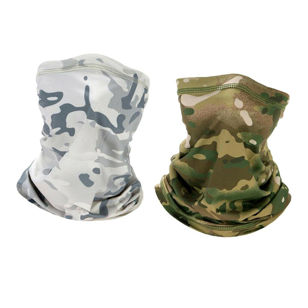2Pcs Mens Silky Outdoor Sports Balaclava Headscarf Cycling Ski Anti-UV