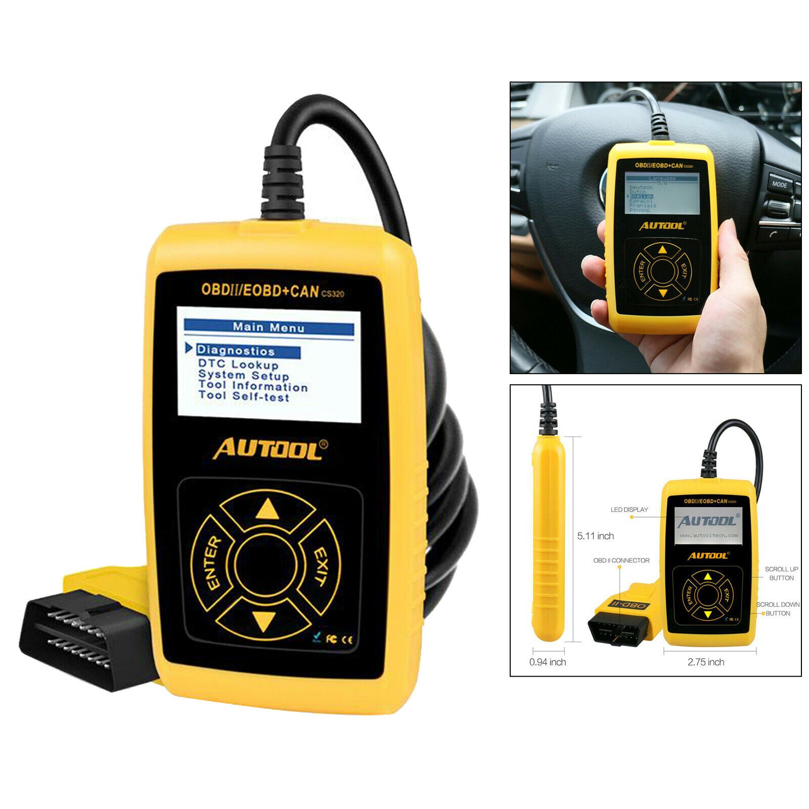 Scanner Engine Light Check Auto Code Reader OBD II Diagnostic Diagnostic , Auto