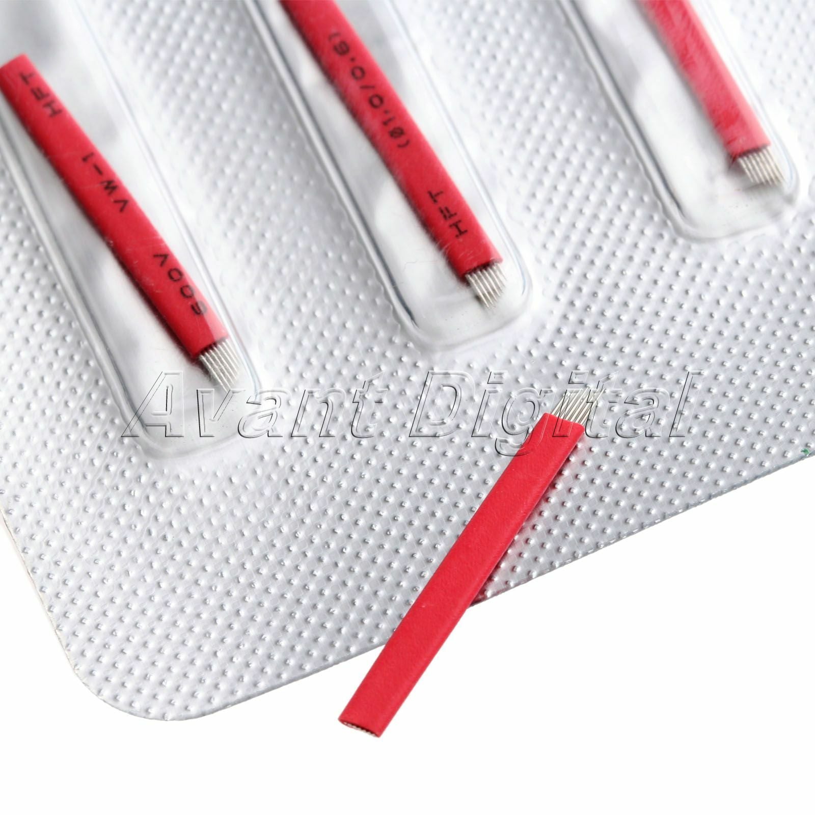 5PCS Red Microblading Pen Tattoo Needle Blades 7 Pin  Eyebow Permanent Makeup