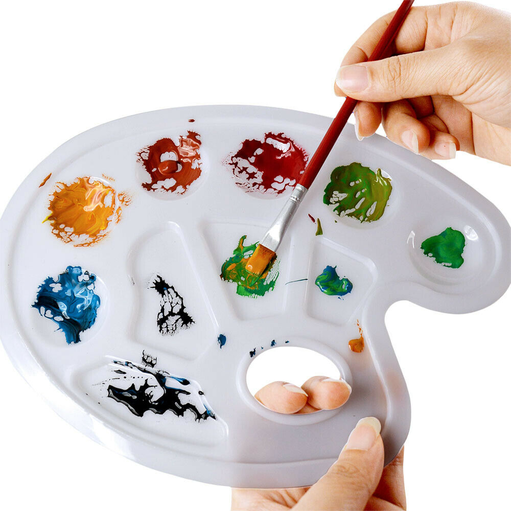 1Pcs White Plastic Watercolor Palette Supply Artist Art Alternatives Paint Tray