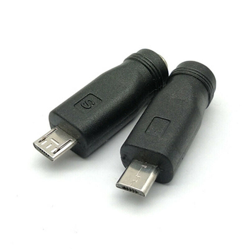 2pcs 5.5 x 2.1mm Female to Mini / Micro USB Male DC Power Plug for V8 And.l8