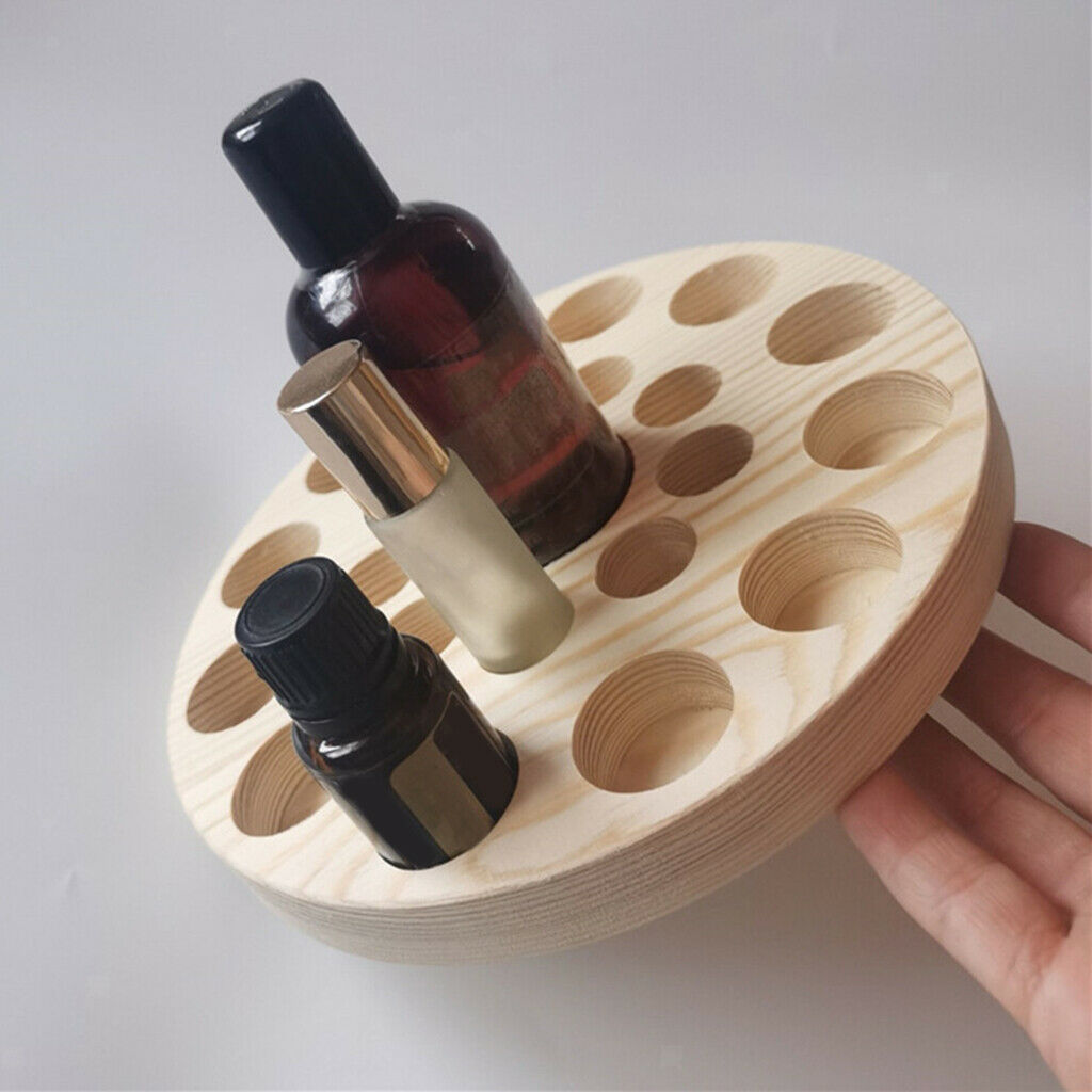 Essential Oil Storage Organizer Wooden Display Tray Rack Stand Holder,22Slot