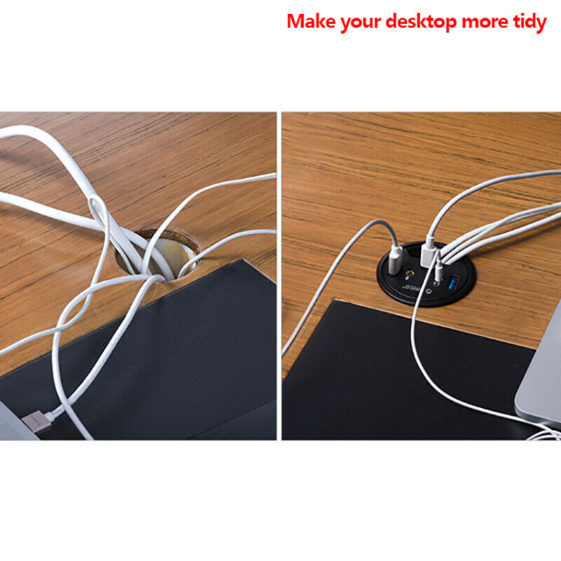 USB 3.0 Desktop Grommet Type C High Speed Splitter With PC Computer Accessories