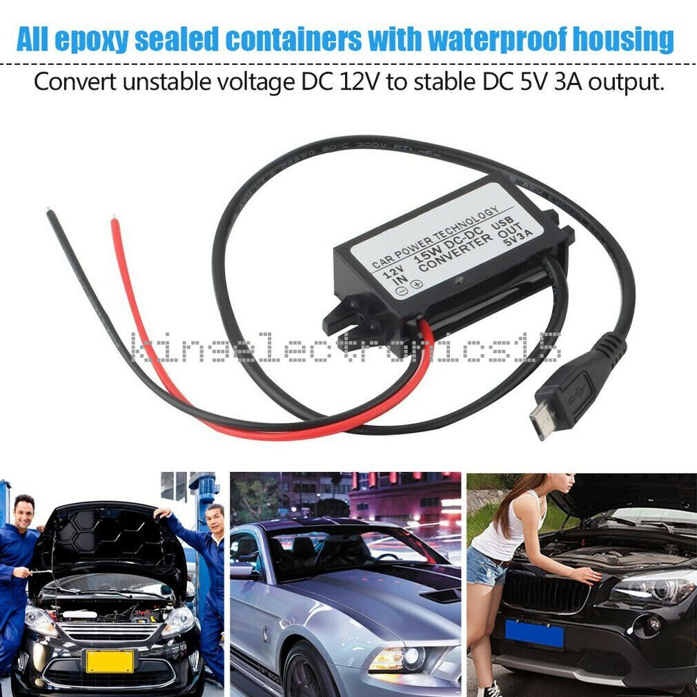 1PCS DC/DC 12V To 5V 3A Converter Module With Micro USB Output Power Adapter