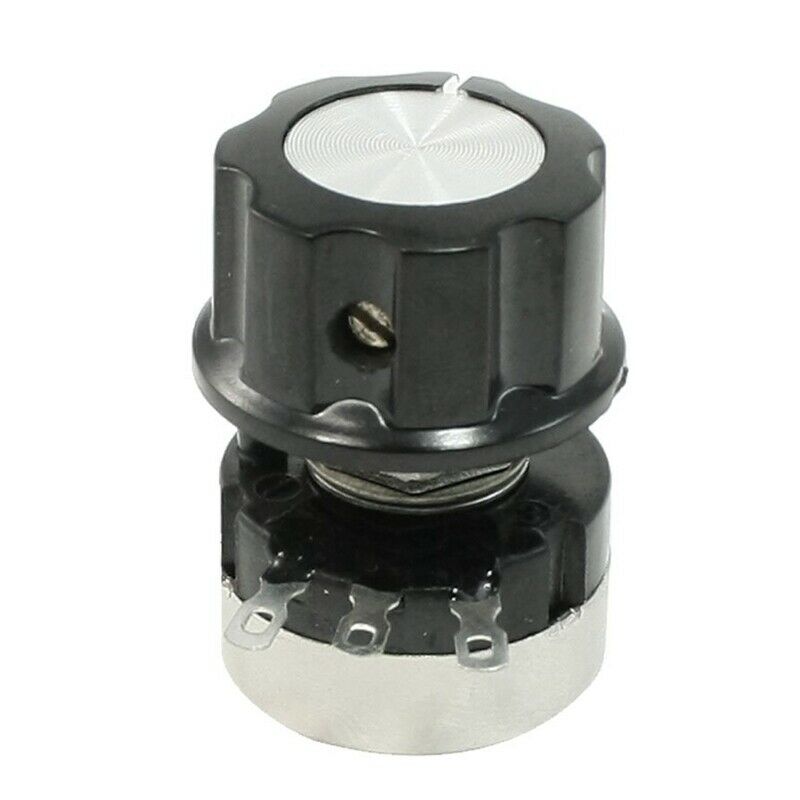 RV24YN20S 5K ohm Single Turn Carbon Film Rotary Taper Potentiometer w Knob P7GG9
