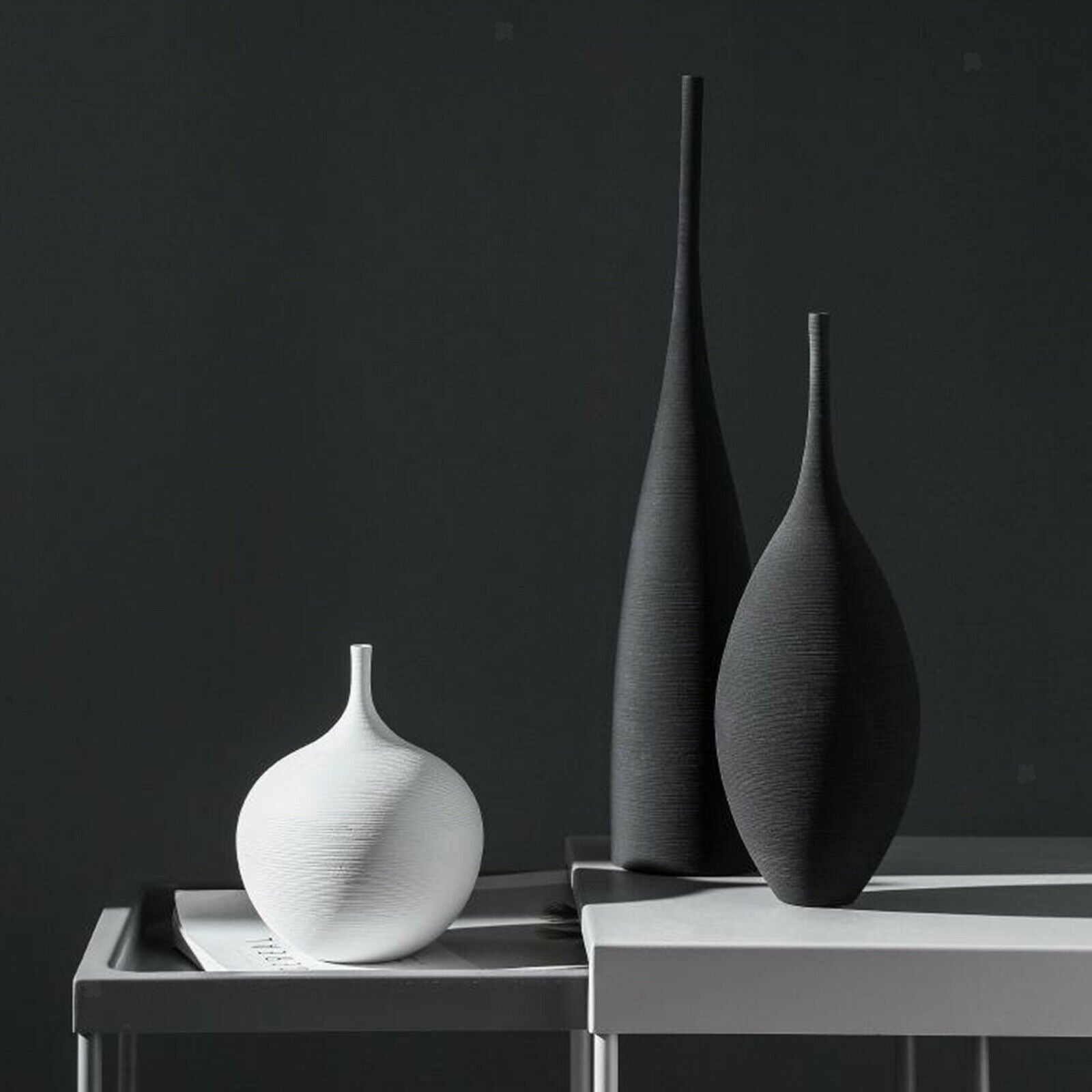 2x Minimalism Flower Vase Shelf Bookcase Bud Vase Tabletop Long Neck Vases