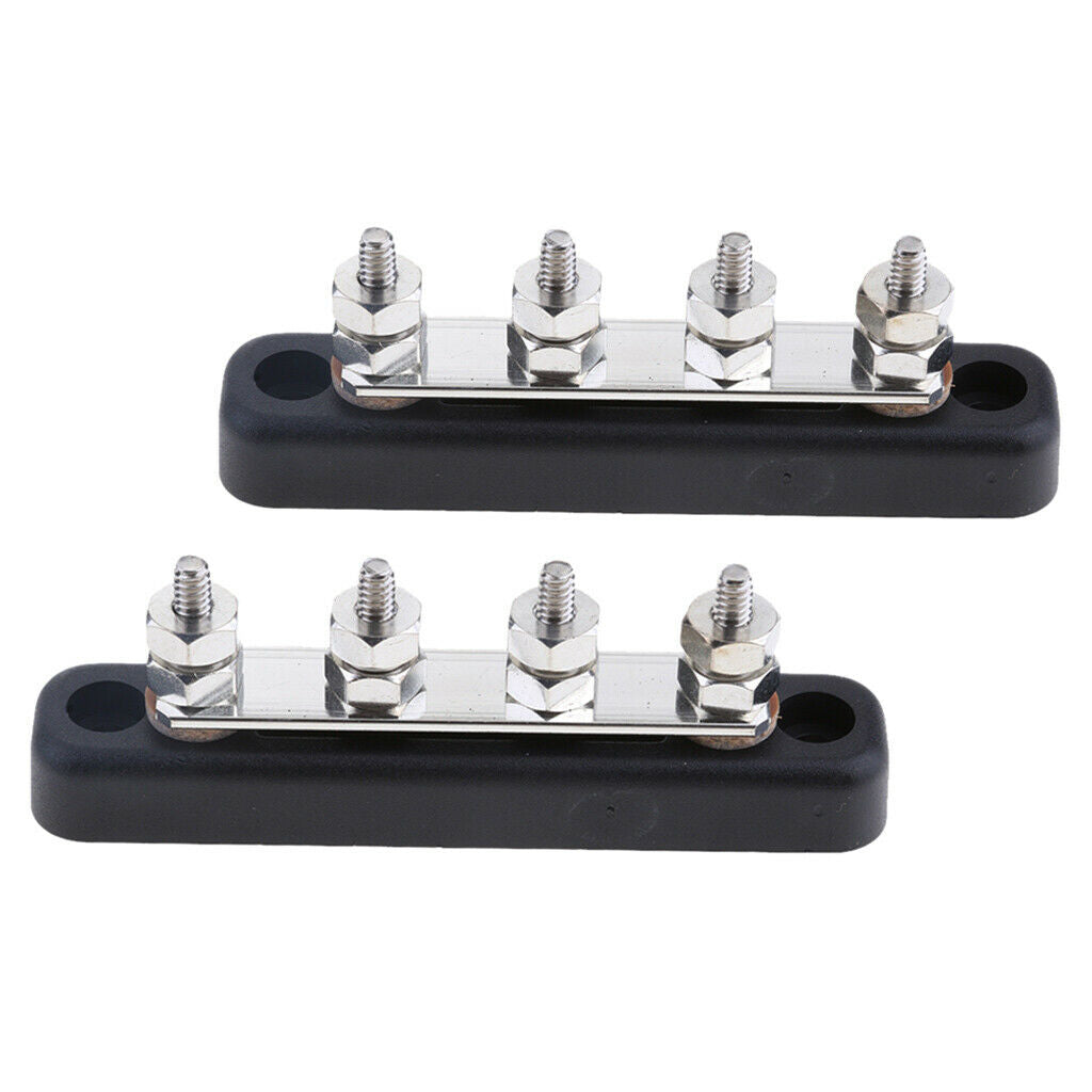 2pcs 4-gang Power Distribution Bus Bars 100A for Auto Marine Yacht Motorhome