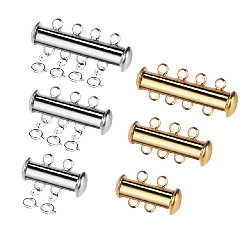 6x Multi-strand Magnetic Slide Lock Clasps Connectors for DIY Components