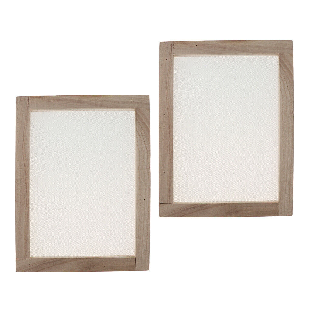 2 Pieces of Wood Paper Form Frame Screen for Paper Craft 19x25cm