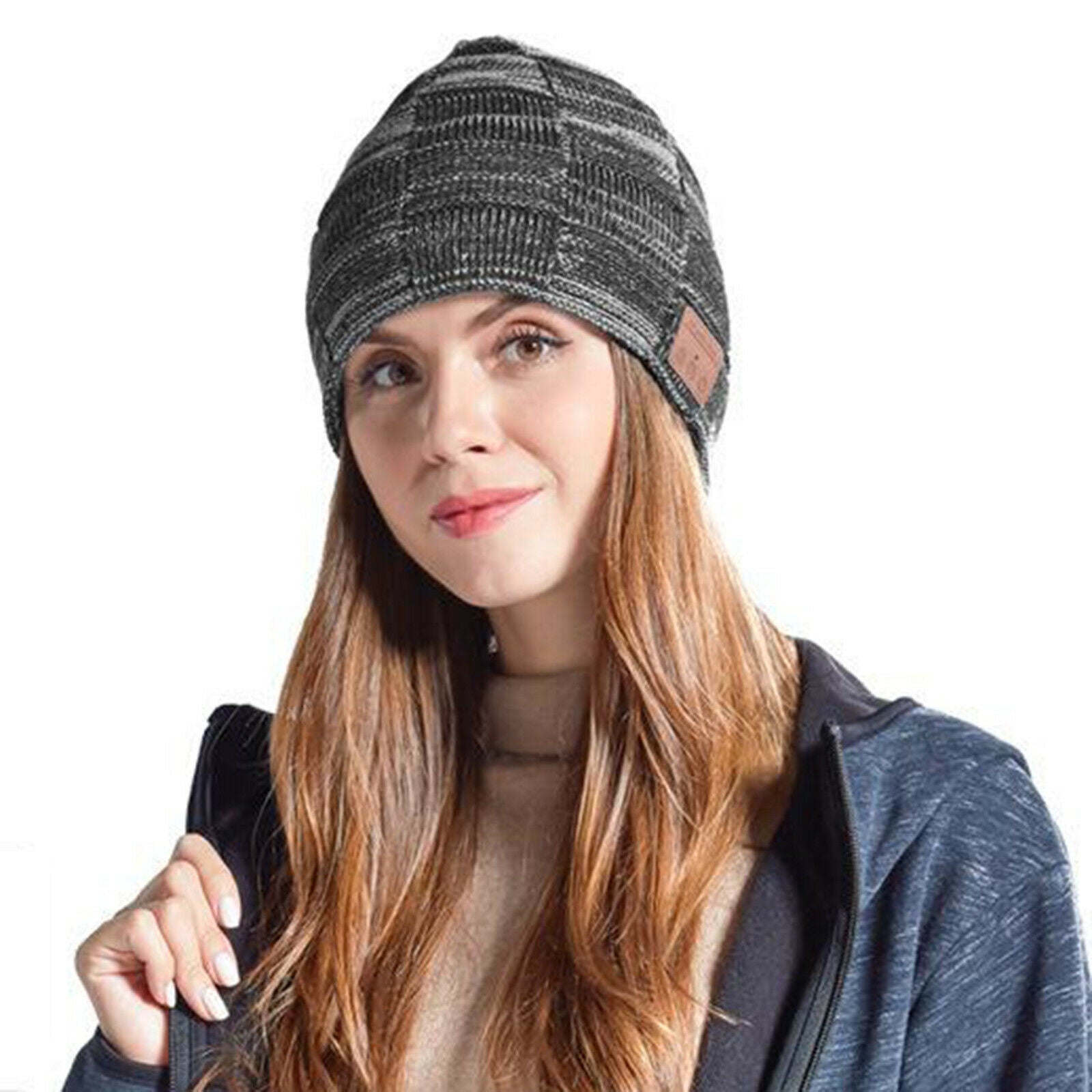Bluetooth Knitted Beanie Warm Knitting Hat Stereo Headphones for Women Men