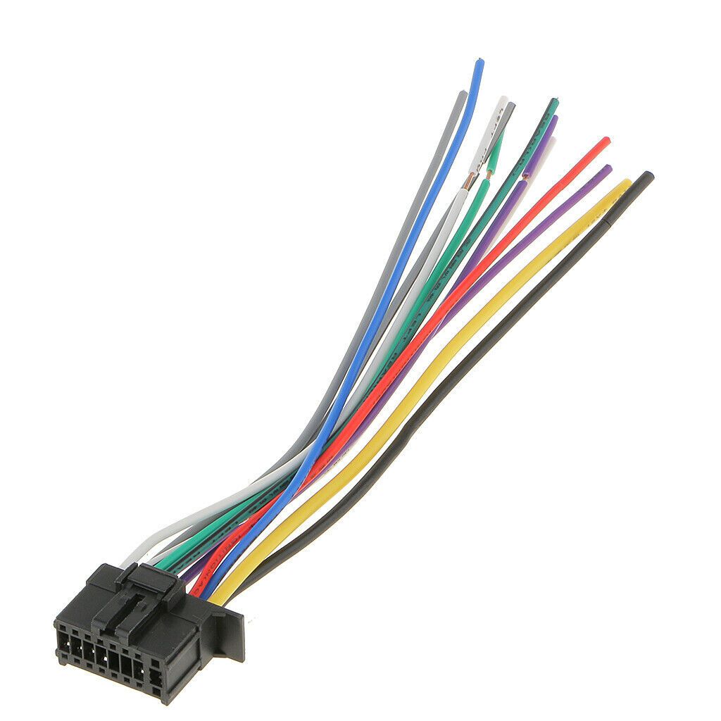 2pcs 16 Pin Wire Harness Cable 6.3'' Car Radio Stereo Audio Plug Connector
