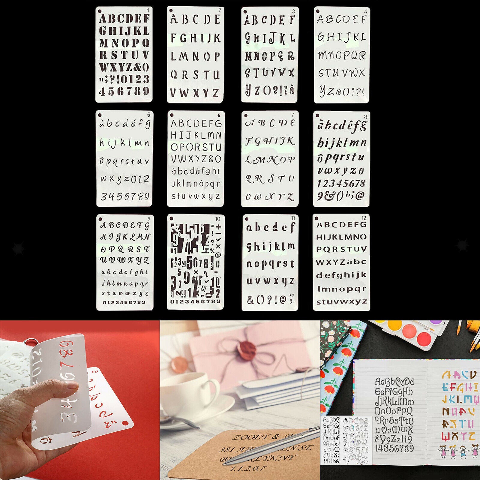 12x5x8 Inch Letter And Number Templates for Journal Diary 5 "x 8" 5x8