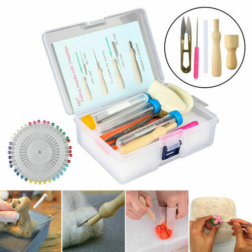 Needle Felting Starter Set Kit Wool Felt Tools Mat DIY Hand Craft Making Supply