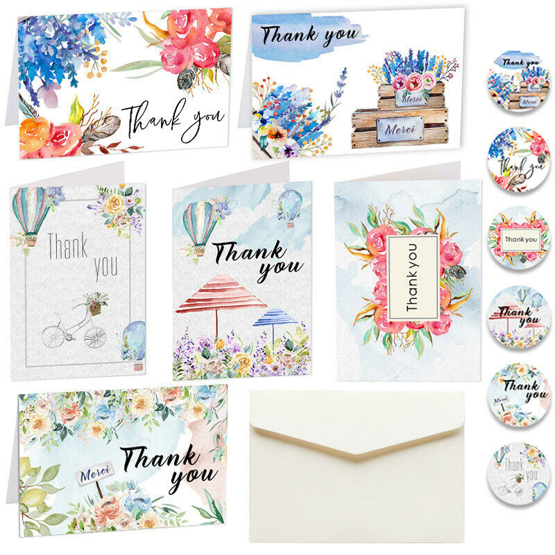 30 Pcs Flowers Thank You Card Praise Labels Holiday Greeting Card Message.l8