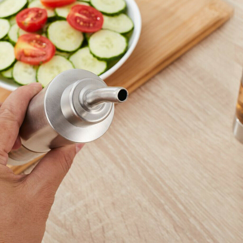 Kitchen Oil Vinegar Cruet Clear Oil Stainless Bottle with Sealed   A