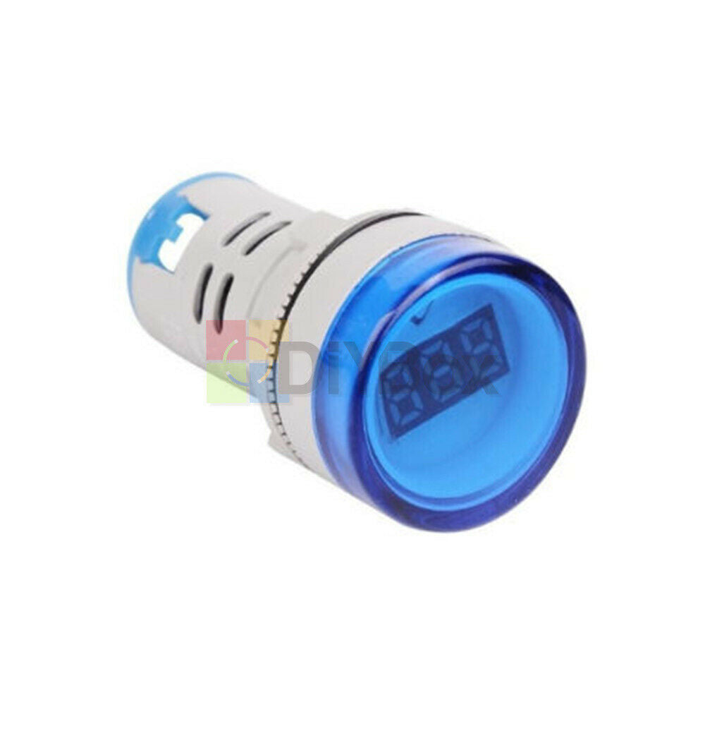 22mm AC 60-500V Digital Voltmeter Ammeter Blue LED Amp Volt Meter IP65 Durable