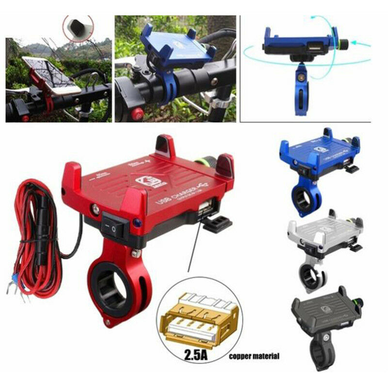 Phone Holder With USB Charger Mobile Phone Holder for Electric Car Motorbike Fx