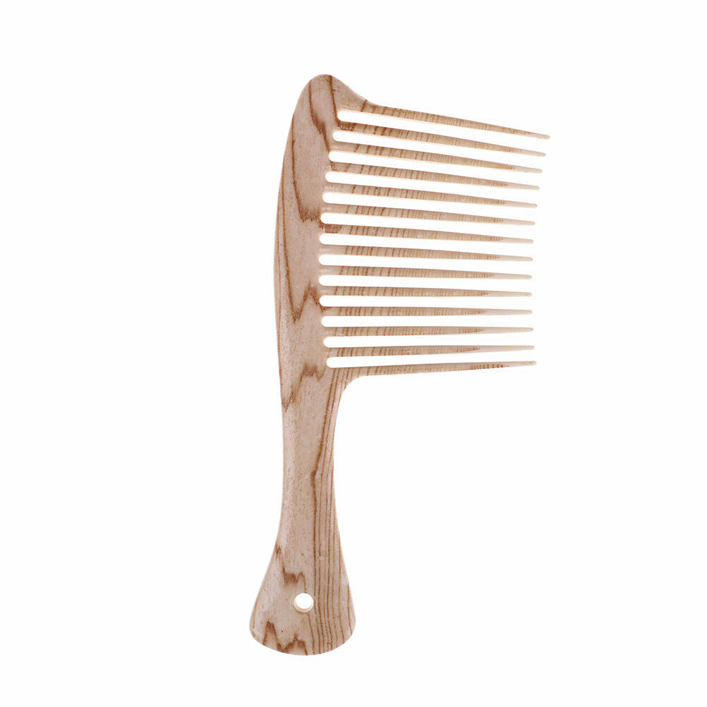 Wooden Wide Tooth Comb Natural Wood Massage Beauty Hair Care Salon Hairdr.l8