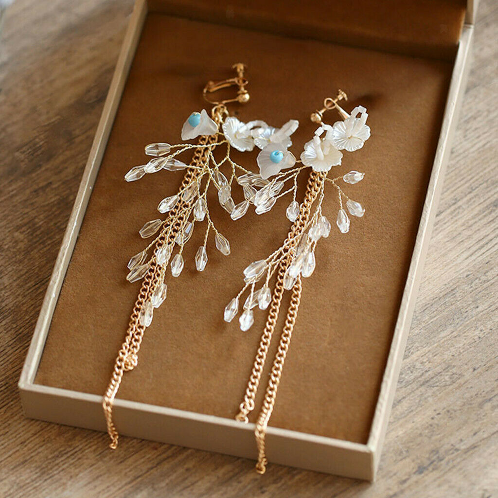 Elegant Crystal Rhinestone Dangle Drop Earrings Wedding Pageant Prom Jewelry