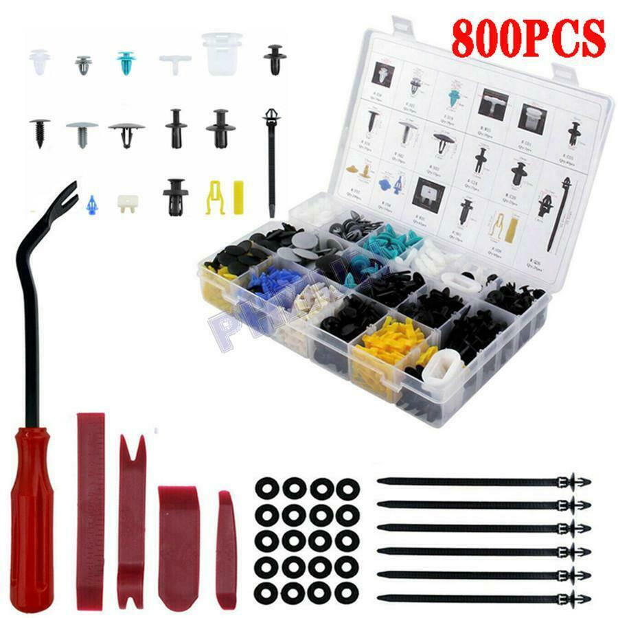 Car Truck Door Bumper Panel Fender Push Rivet Fastener Clips w/ Remove Tool Kit